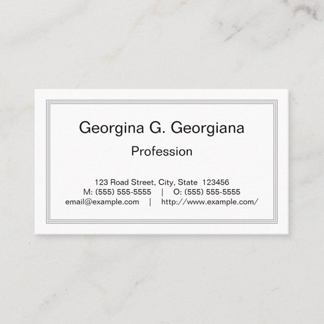 Simple, Respectable Professional Business Card (Front)