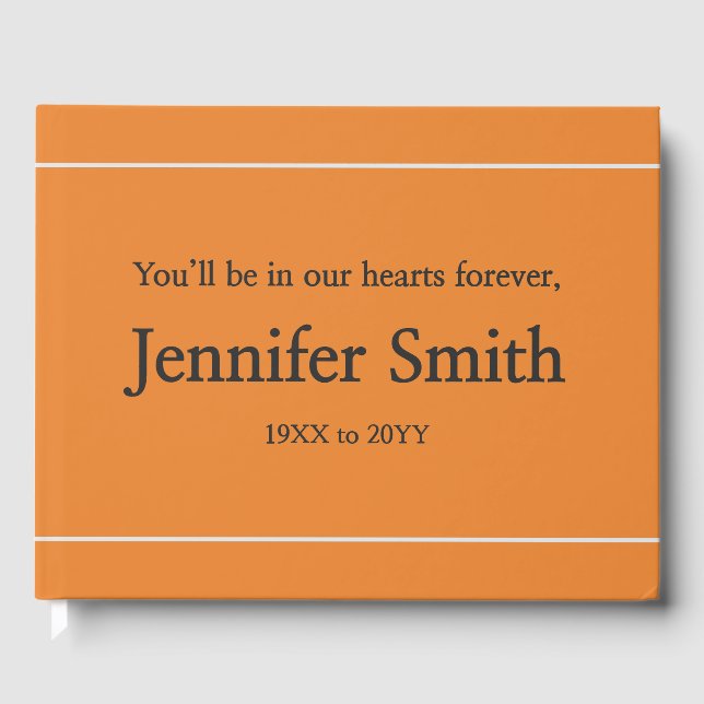 Simple, Respectable Sympathies Guestbook (Front)