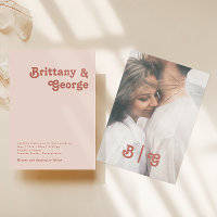 Simple Retro | Blush Pink Casual Photo Monogram