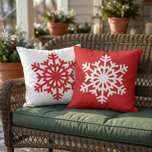 Simple Retro Chic Seasonal Ice Crystal Cabin Porch Cushion