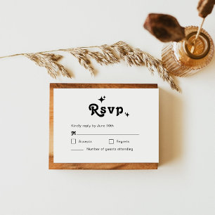 Simple Retro Chic Wedding RSVP Card