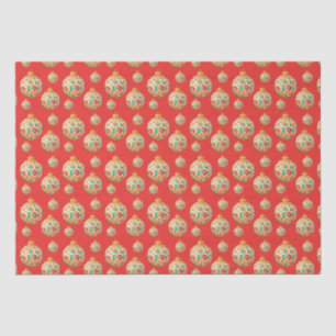 Simple Retro Christmas Ornament Pattern Tissue Paper