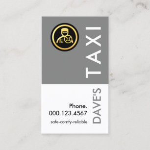 Simple Retro Grey Taxi Layer Business Card