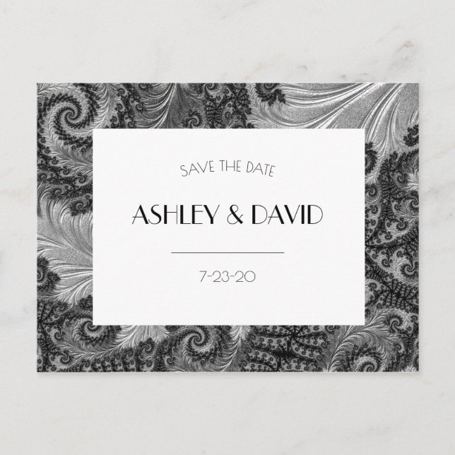 Simple Retro Inspired Save The Date Postcard (Front)