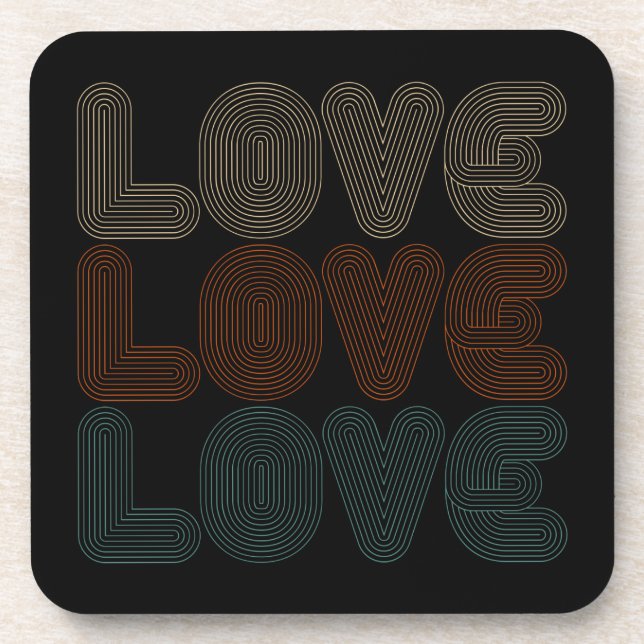 Simple Retro Love Typograph Valentine | Coaster (Front)