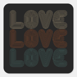 Simple Retro Love Typograph Valentine Sticker