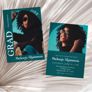 Simple Retro Photo Graduation Invitation