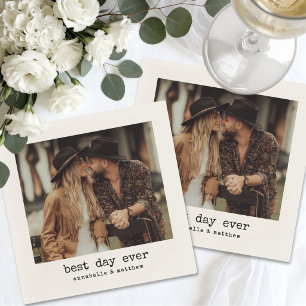 Simple Retro Photo Wedding Napkin