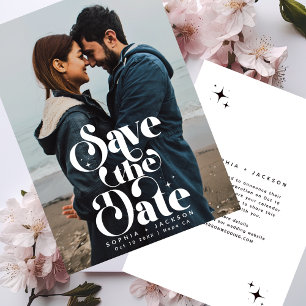 Simple Retro Save the Date Photo Announcement