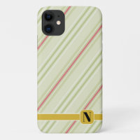 Simple retro stripes l Initial l Green