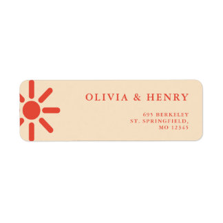 Simple Retro Sun 70s Return Address Label