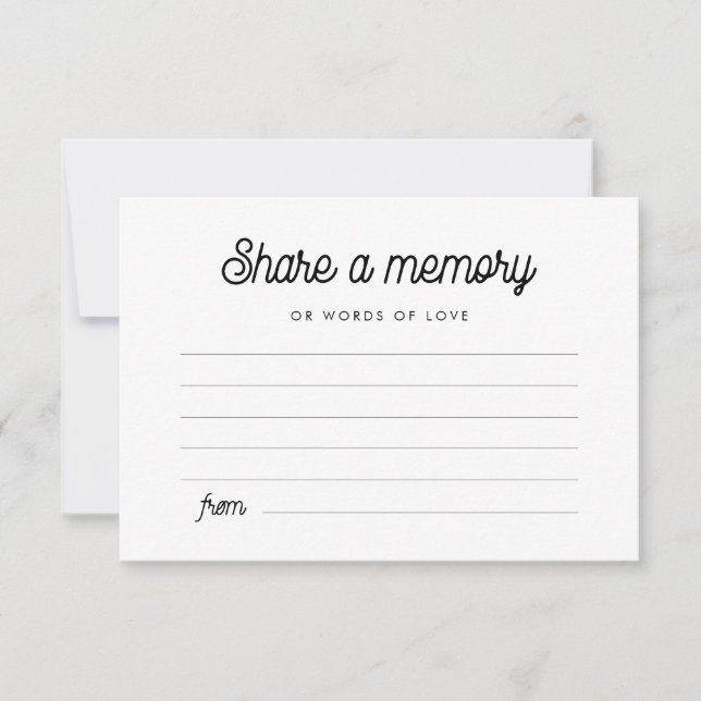 Simple Retro typography Share a memory Card (Front)