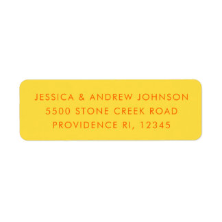 Simple Retro Unique Orange Yellow Return Address 