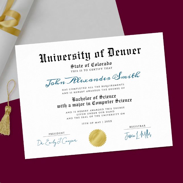 Simple Retro University Graduate Certificate Typo Poster (Creator Uploaded)