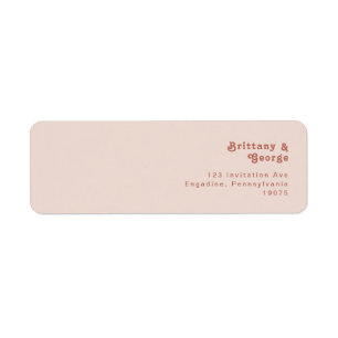 Simple Retro Vibes Blush Pink Return Address