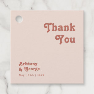 Simple Retro Vibes Blush Pink Thank You Favour Tags