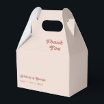 Simple Retro Vibes | Blush Pink Wedding Favour Box<br><div class="desc">This simple retro vibes | blush pink wedding favour box is perfect for your classic funky vintage earth tones wedding. The design features a minimalist hippie rustic boho font. The neutral southwest desert colour palette and earthy bohemian mid-century lettering combine for a perfect, minimal modern western destination design. Feel free...</div>