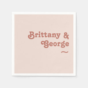 Simple Retro Vibes   Blush Pink Wedding Napkins