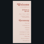 Simple Retro Vibes | Blush Pink Wedding Program Programme<br><div class="desc">This simple retro vibes | blush pink wedding program is perfect for your classic funky vintage earth tones wedding. The design features a minimalist hippie rustic boho font. The neutral southwest desert colour palette and earthy bohemian mid-century lettering combine for a perfect, minimal modern western destination design. Feel free to...</div>