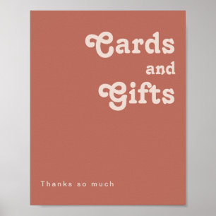 Simple Retro Vibes Old Rose Cards and Gifts Poster