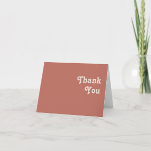 Simple Retro Vibes   Old Rose Folded Thank You Card
