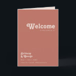 Simple Retro Vibes | Old Rose Folded Wedding Programme<br><div class="desc">This simple retro vibes | old rose folded wedding program is perfect for your classic funky vintage earth tones wedding. The design features a minimalist hippie rustic boho font. The neutral southwest desert colour palette and earthy bohemian mid-century lettering combine for a perfect, minimal modern western destination design. Feel free...</div>