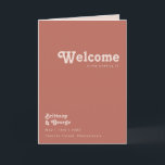 Simple Retro Vibes | Old Rose Folded Wedding Programme<br><div class="desc">This simple retro vibes | old rose folded wedding program is perfect for your classic funky vintage earth tones wedding. The design features a minimalist hippie rustic boho font. The neutral southwest desert colour palette and earthy bohemian mid-century lettering combine for a perfect, minimal modern western destination design. Feel free...</div>