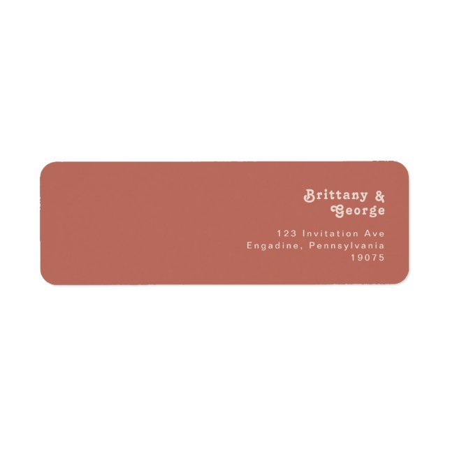 Simple Retro Vibes | Old Rose Return Address (Front)