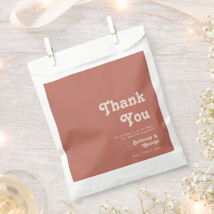 Simple Retro Vibes Old Rose Thank You Favour Bag