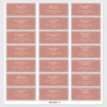 Simple Retro Vibes Old Rose Wedding Guest Address<br><div class="desc">This simple retro vibes old rose wedding guest address sticker is perfect for your classic funky vintage earth tones wedding. The design features a minimalist hippie rustic boho font. The neutral southwest desert colour palette and earthy bohemian mid-century lettering combine for a perfect, minimal modern western destination design. Feel free...</div>