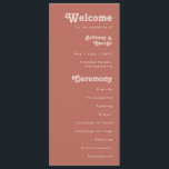 Simple Retro Vibes | Old Rose Wedding Program Programme<br><div class="desc">This simple retro vibes | old rose wedding program is perfect for your classic funky vintage earth tones wedding. The design features a minimalist hippie rustic boho font. The neutral southwest desert colour palette and earthy bohemian mid-century lettering combine for a perfect, minimal modern western destination design. Feel free to...</div>
