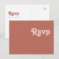 Simple Retro Vibes | Old Rose Wedding RSVP