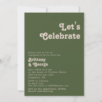 Simple Retro Vibes | Olive Green Let's Celebrate