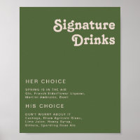 Simple Retro Vibes | Olive Green Signature Drinks