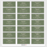 Simple Retro Vibes | Olive Wedding Guest Address<br><div class="desc">This simple retro vibes | olive wedding guest address sticker is perfect for your classic funky vintage earth tones wedding. The design features a minimalist hippie rustic boho font. The neutral southwest desert colour palette and earthy bohemian mid-century lettering combine for a perfect, minimal modern western destination design. Feel free...</div>