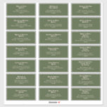 Simple Retro Vibes | Olive Wedding Guest Address<br><div class="desc">This simple retro vibes | olive wedding guest address sticker is perfect for your classic funky vintage earth tones wedding. The design features a minimalist hippie rustic boho font. The neutral southwest desert colour palette and earthy bohemian mid-century lettering combine for a perfect, minimal modern western destination design. Feel free...</div>