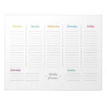 Simple Retro Weekly Planner Notepad