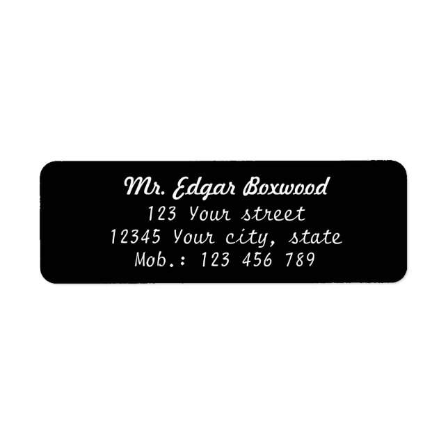 Simple Return Address Black (Front)