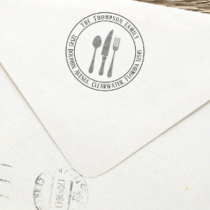 Simple Return Address Custom Silverware Self-inking Stamp