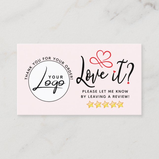 Simple Review Request Logo Business Card (Front)