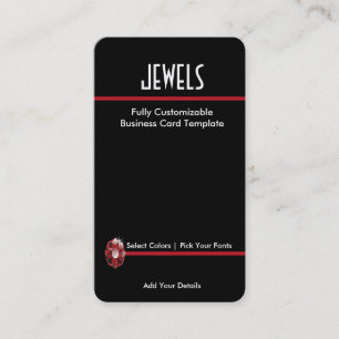 Simple Rhinestone Jewellery - Rhinestone Ruby Logo Business Card