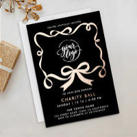 Simple Ribbon Logo Black Gold Business Annual Gala