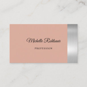Simple Roasted Peach Metallic Business Card