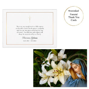 Simple Roman Catholic Funeral / Memorial  Thank You Card