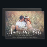 Simple Romance Elegant Photo Save the Date | White Magnetic Invitation<br><div class="desc">Elegant font reads "Save the Date" on the bottom of this photo magnetic card.  Easy to customise with your own information!</div>