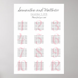 Simple Romantic Blush Wedding   Seating Chart