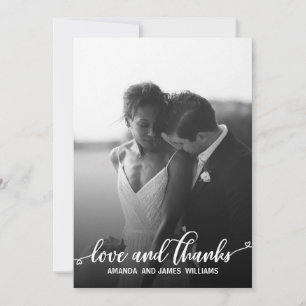 SIMPLE ROMANTIC Photo WEDDING THANK YOU HEARTS Card