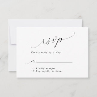 Simple Romantic Script Wedding RSVP Card