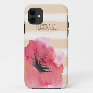 Simple Romantic Stripes Floral Case-Mate iPhone Case
