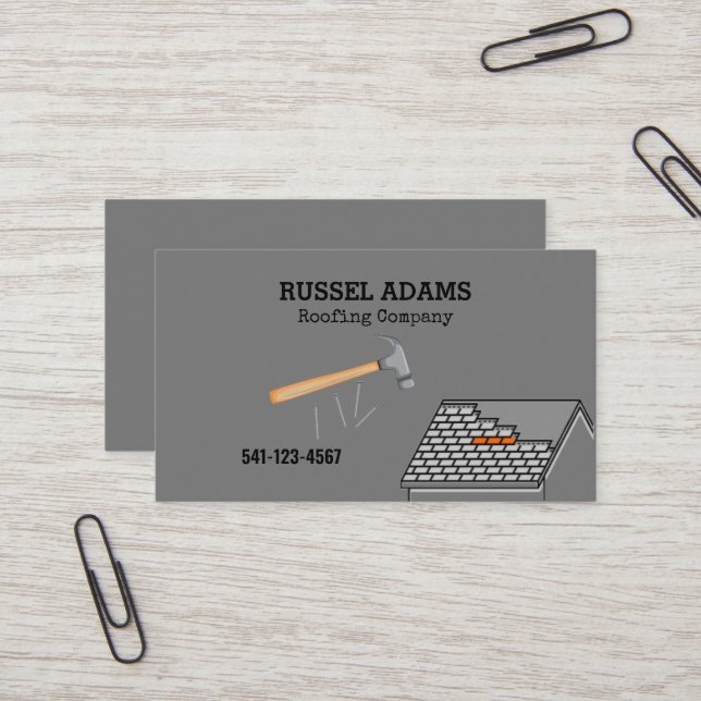 Simple Roofing Business Card (Front/Back In Situ)